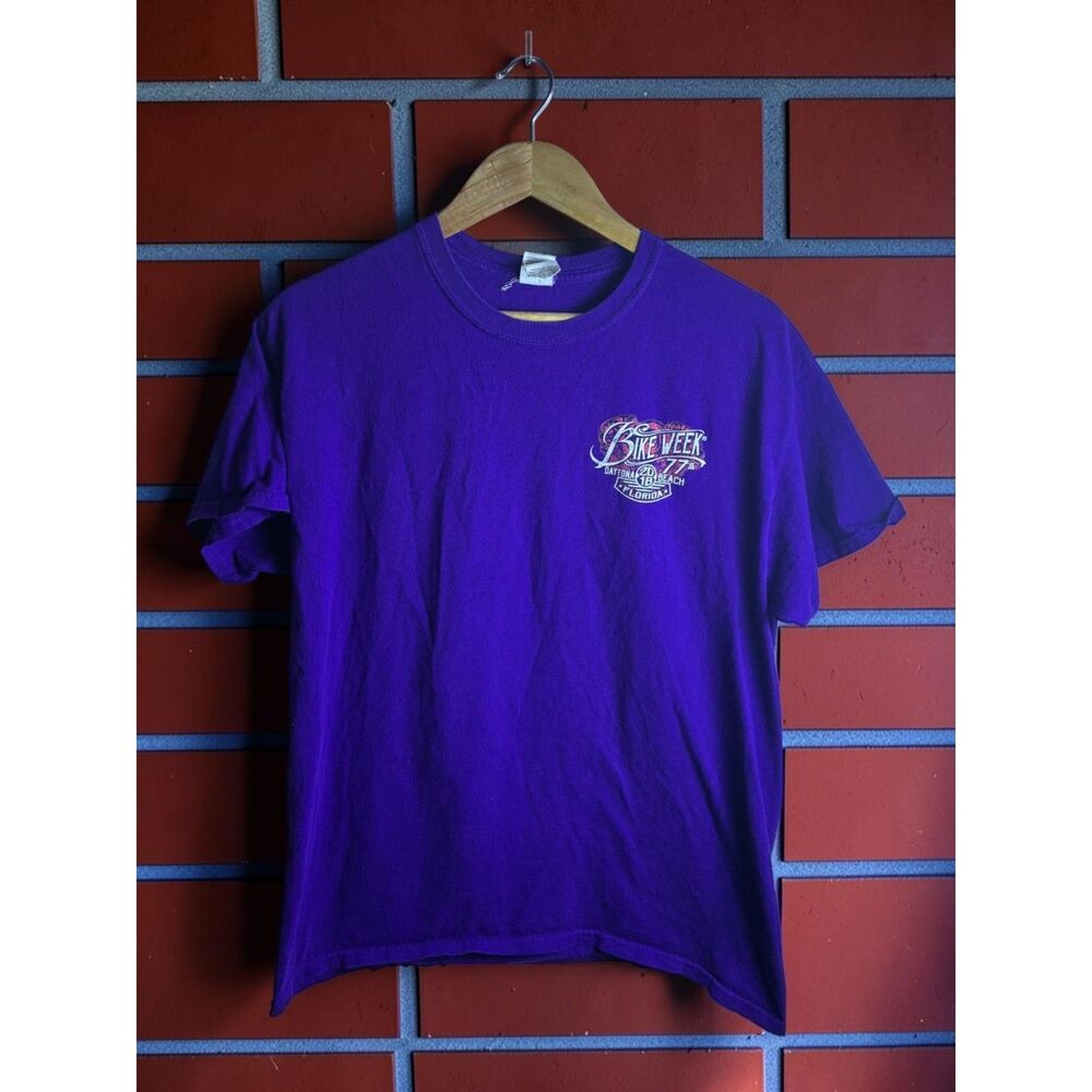 Daytona Bike Week 2018 77th Annual Motorcycle T Shirt Men's Large Purple